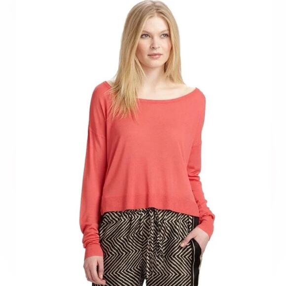 Elizabeth and James Tigerlily High Low Knit Boatneck oversized Sweater - Picture 1 of 13